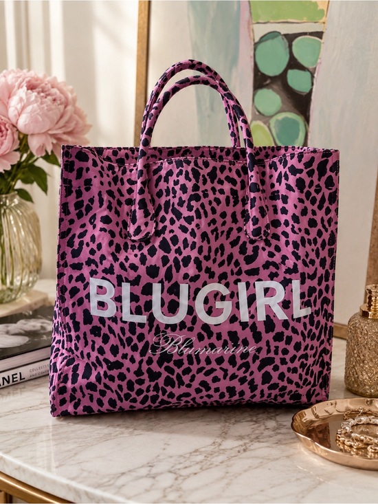 Blugirl Handbags - BLUGIRL Pink Leopard Print Tote Bag